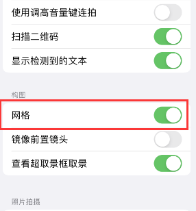 茂县苹果手机维修网点分享iPhone如何开启九宫格构图功能